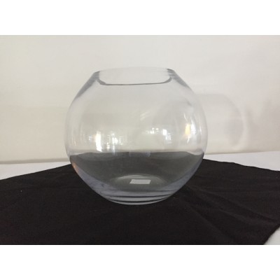 Vase rond en verre transparent 8 po